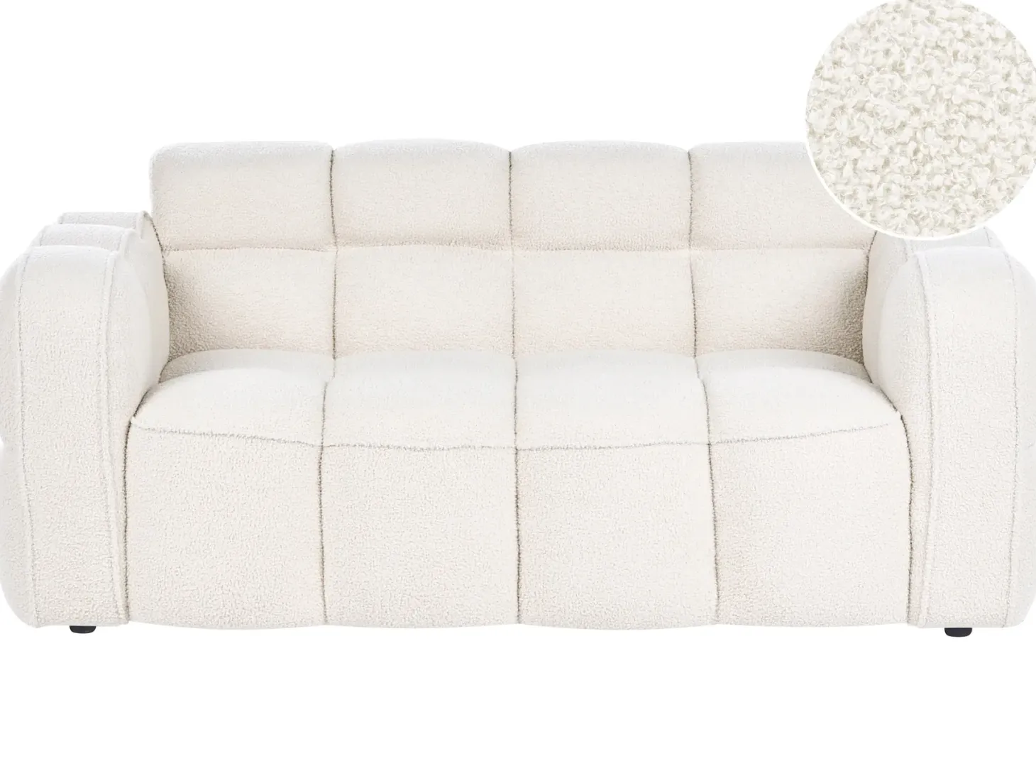 Sofa 2 personers UTANA Boucle Cremehvid