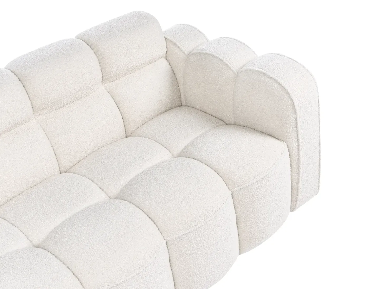 Sofa 2 personers UTANA Boucle Cremehvid