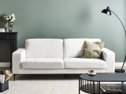 Sofa 3 personers VADSTENA Boucle Cremehvid