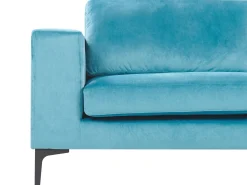 Sofa 3 personers VADSTENA Velour Himmelblå