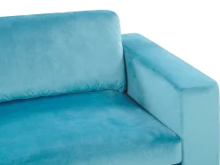 Sofa 3 personers VADSTENA Velour Himmelblå