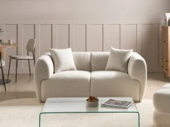 Sofa 2 personers VALBY Boucle Cremehvid