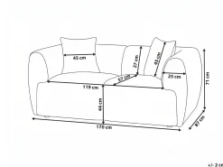 Sofa 2 personers VALBY Boucle Cremehvid