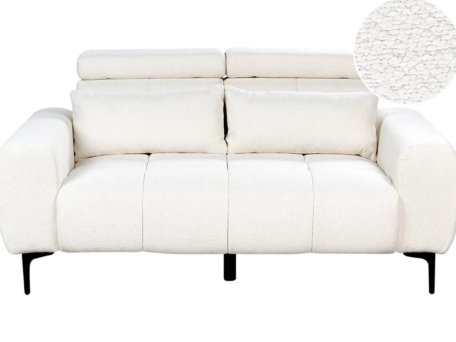 Sofa 2 personers VEGAMO Boucle Hvid