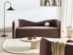 Sofa 3 personers VELTADA Velour Mørkebrun