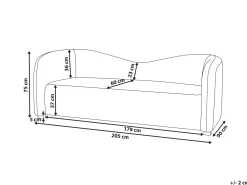 Sofa 3 personers VELTADA Velour Mørkebrun