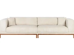Sofa 4 personers VENG Fløjl Lys Beige
