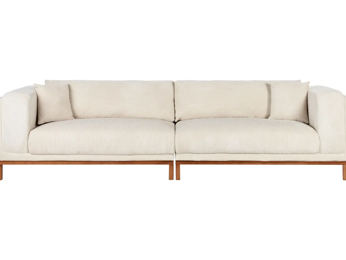 Sofa 4 personers VENG Fløjl Lys Beige