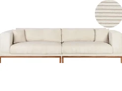 Sofa 4 personers VENG Fløjl Lys Beige