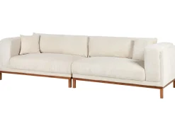 Sofa 4 personers VENG Fløjl Lys Beige