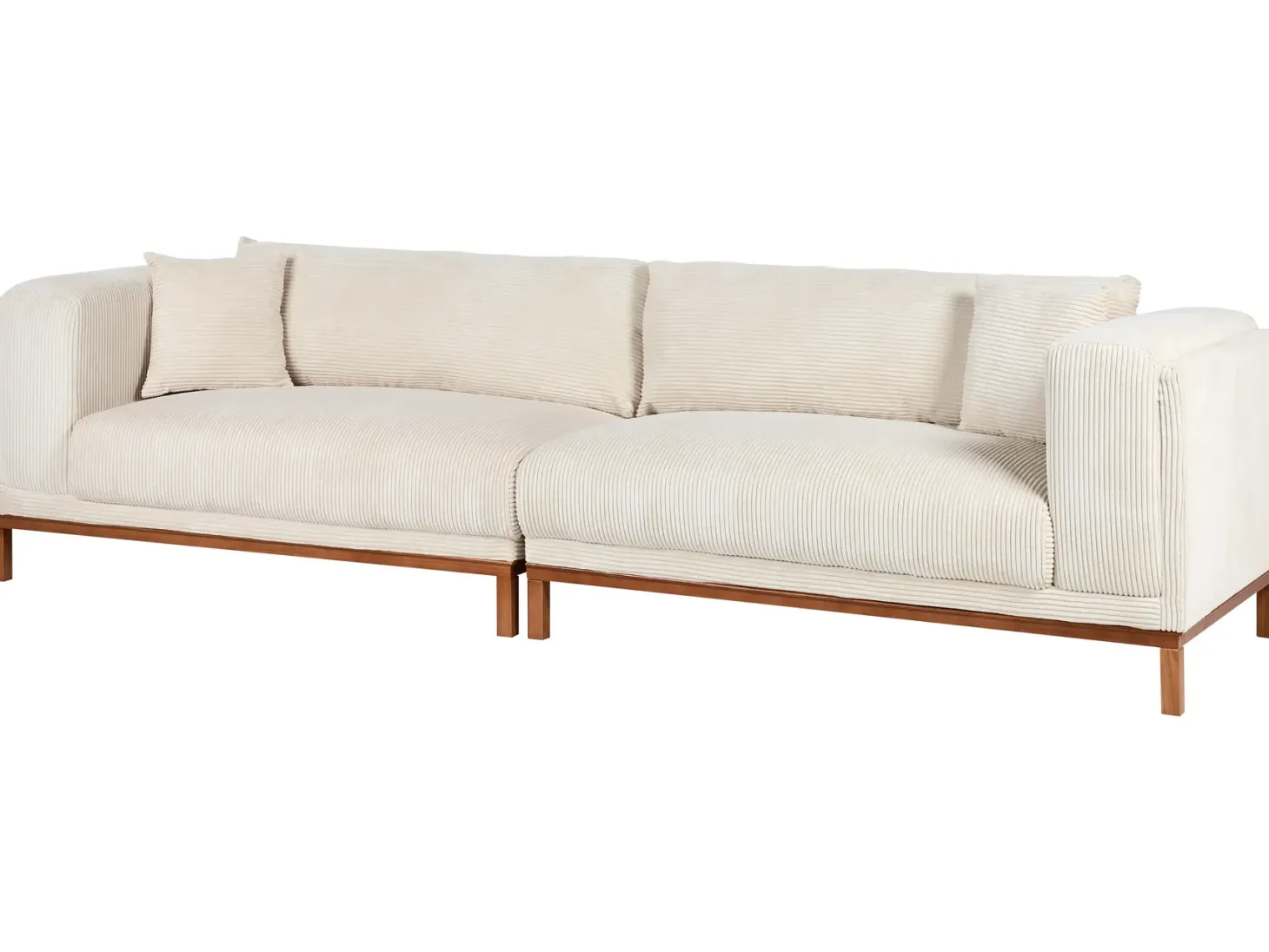 Sofa 4 personers VENG Fløjl Lys Beige