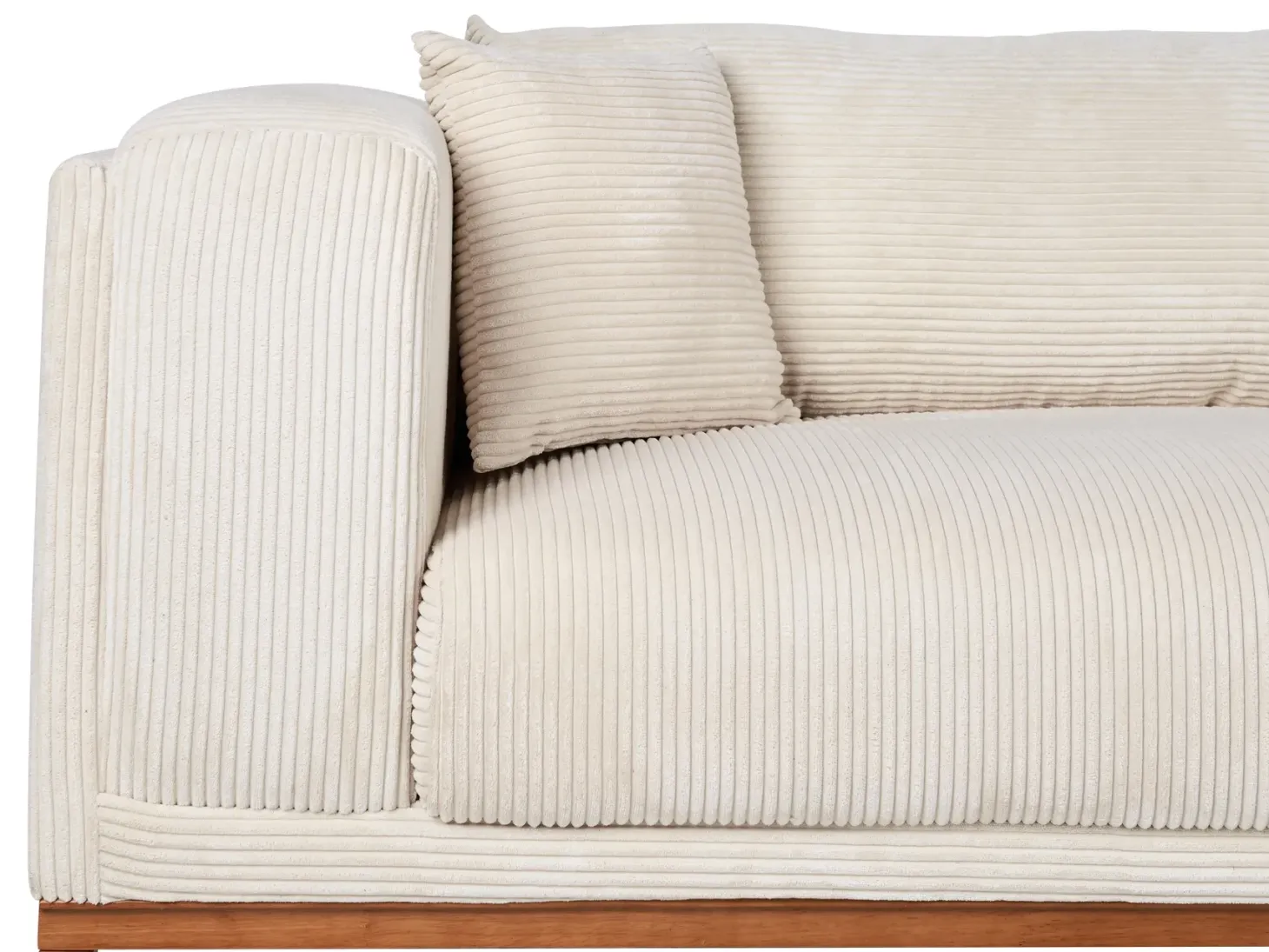 Sofa 4 personers VENG Fløjl Lys Beige
