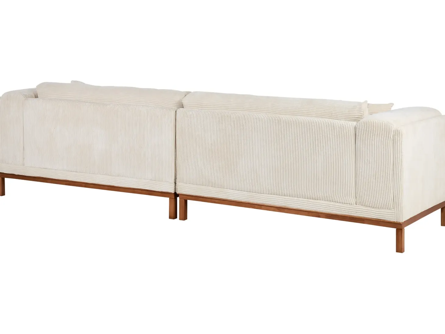 Sofa 4 personers VENG Fløjl Lys Beige