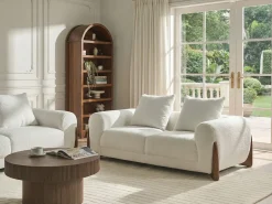 Sofa 2 personers VINLIDEN Boucle Hvid