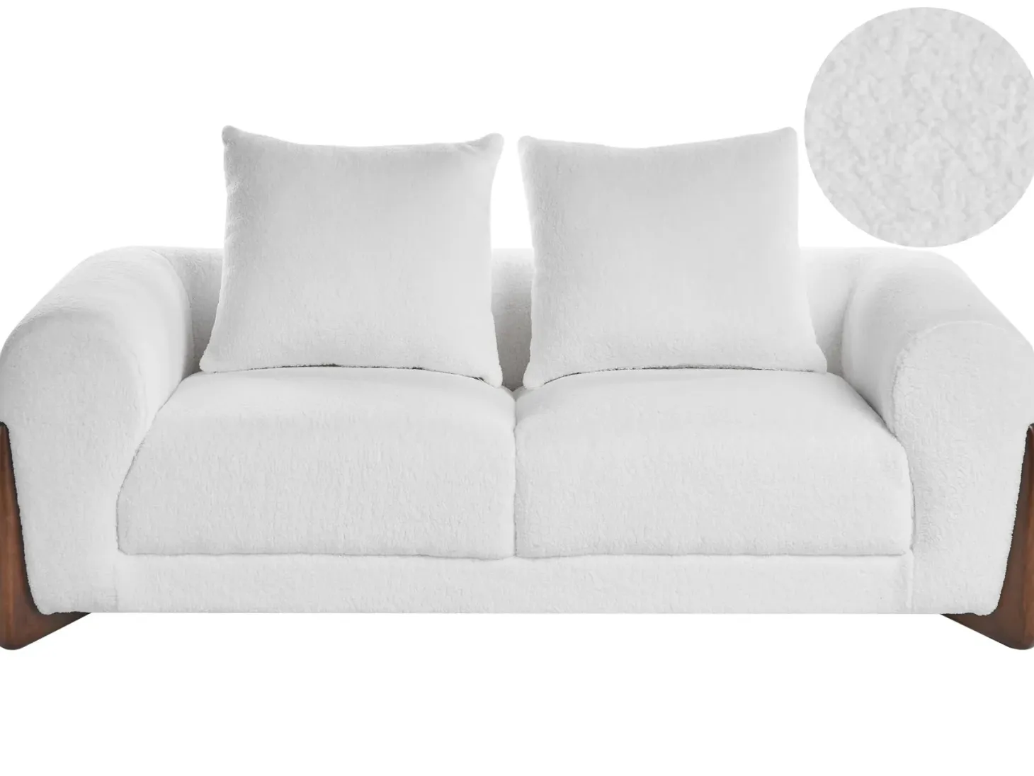 Sofa 2 personers VINLIDEN Boucle Hvid