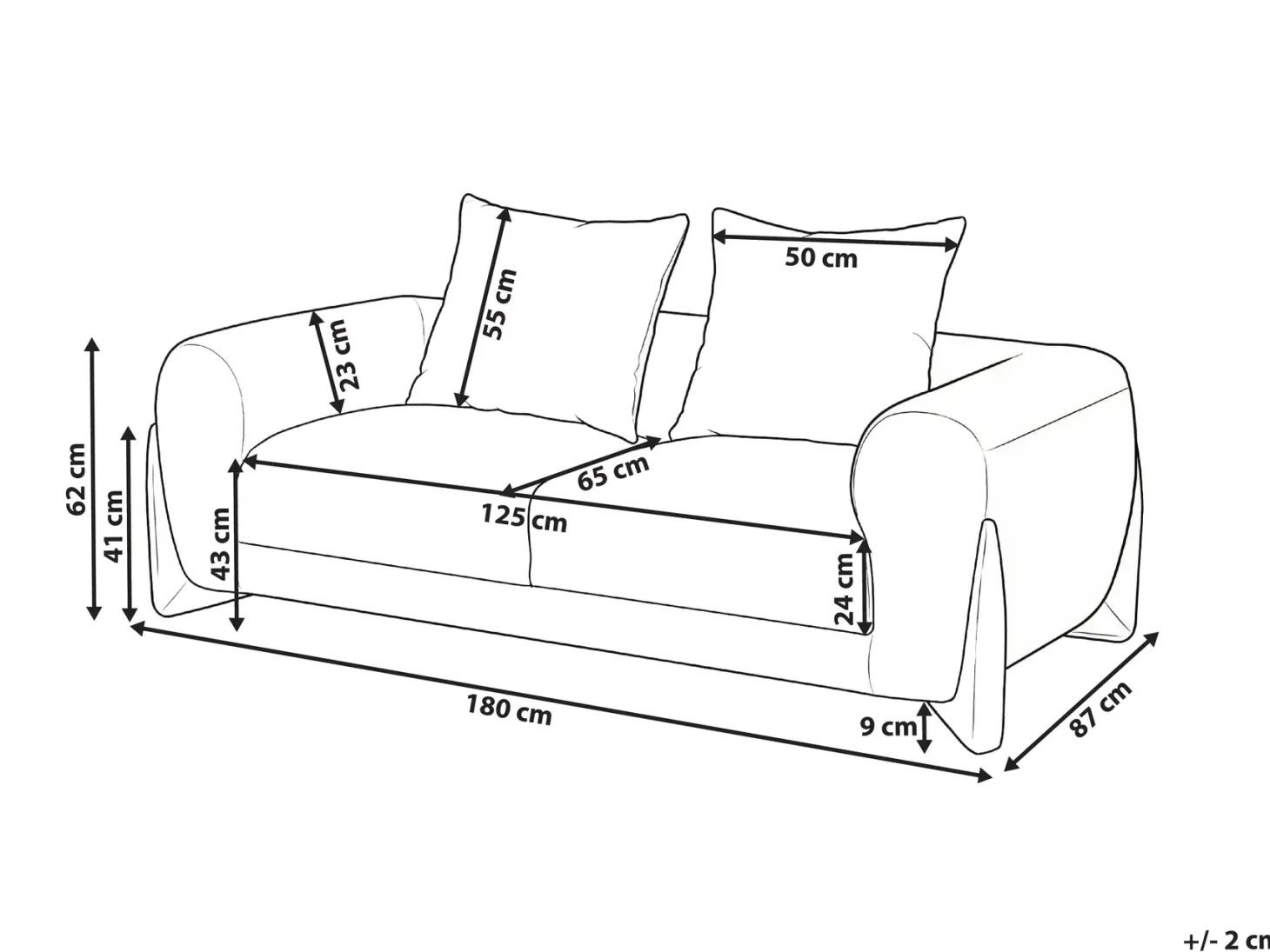 Sofa 2 personers VINLIDEN Brungrå