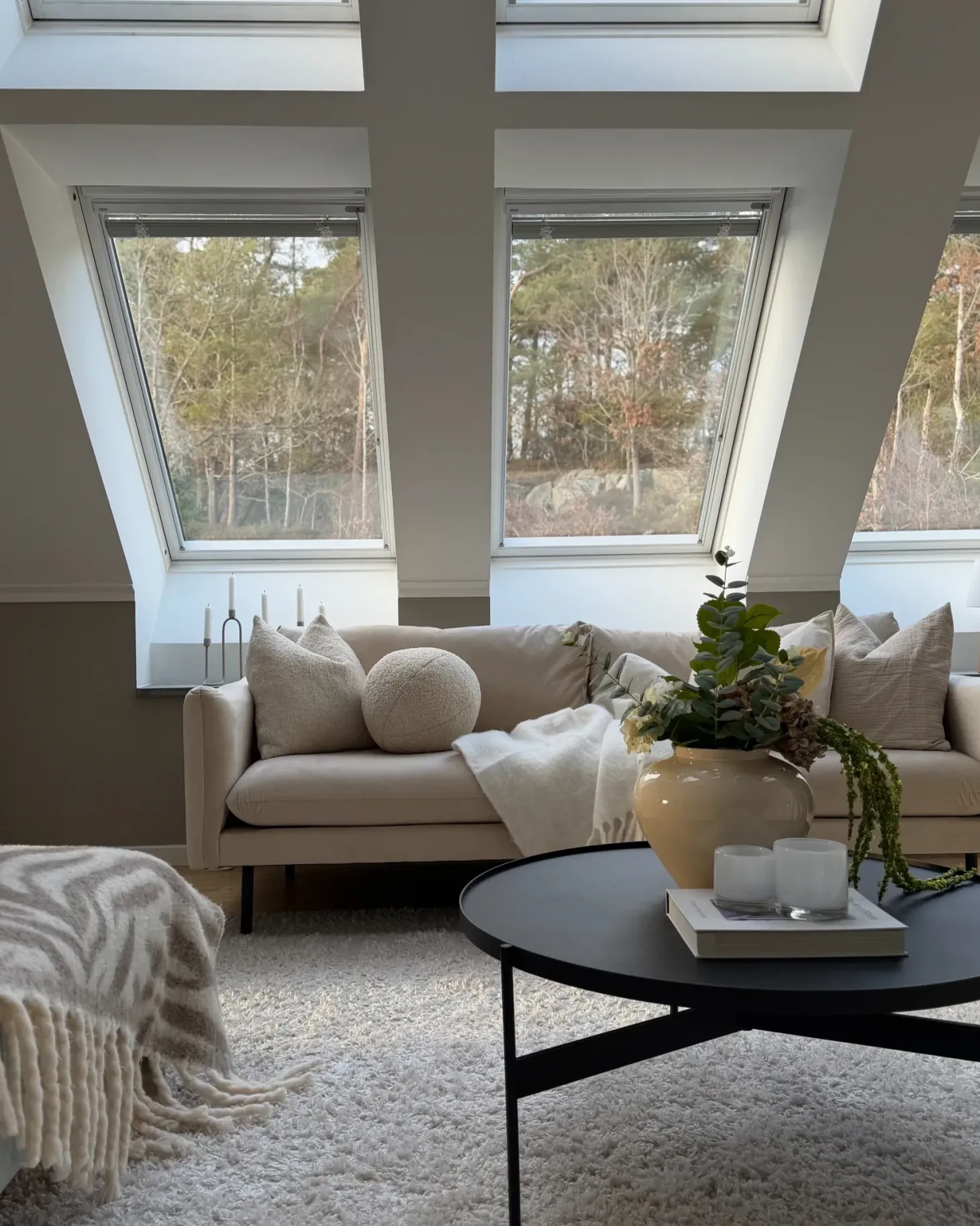 Sofa 3 personers VINTERBRO Velour Lys Beige