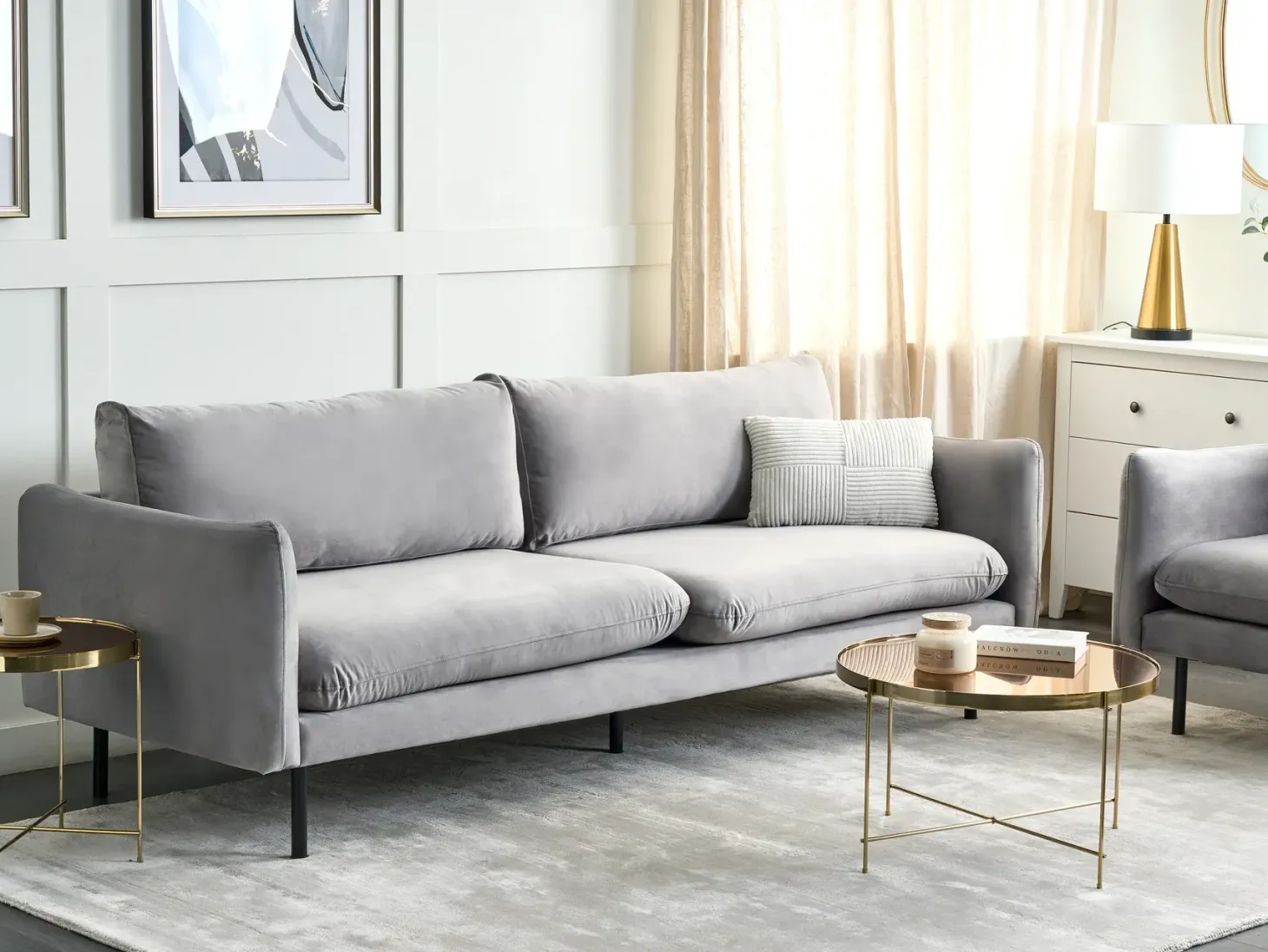 Sofa 3 personers VINTERBRO Velour Grå