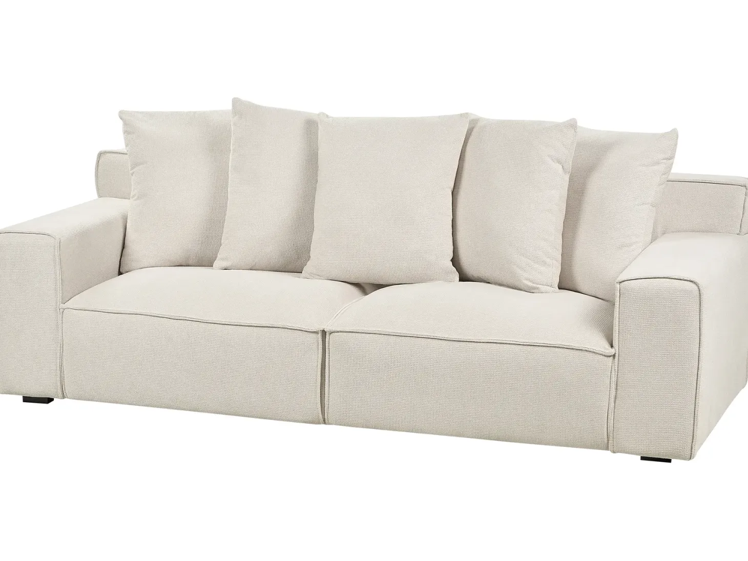 Sofa 3 personers VISKAN Chenille Cremehvid