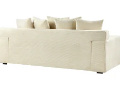 Sofa 3 personers VISKAN Fløjl Lys Beige