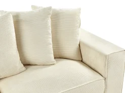 Sofa 3 personers VISKAN Fløjl Lys Beige