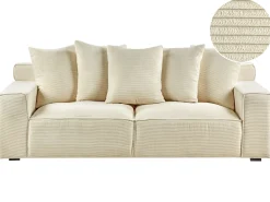 Sofa 3 personers VISKAN Fløjl Lys Beige