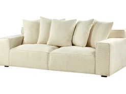 Sofa 3 personers VISKAN Fløjl Lys Beige