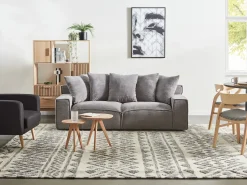 Sofa 3 personers VISKAN Fløjl Mørkegrå
