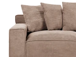 Sofa 3 personers VISKAN Fløjl Sand Beige