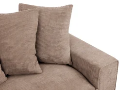 Sofa 3 personers VISKAN Fløjl Sand Beige