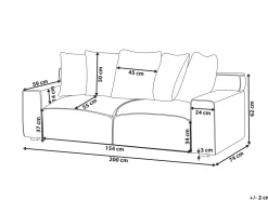 Sofa 3 personers VISKAN Velour Cremehvid