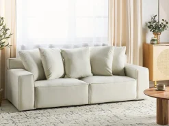 Sofa 3 personers VISKAN Velour Cremehvid