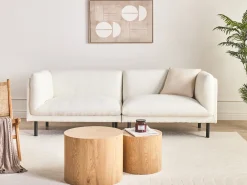 Sofa 3 personers VORGOD Boucle Cremehvid