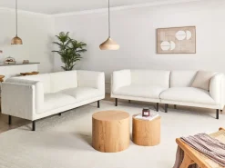 Sofa 3 personers VORGOD Boucle Cremehvid