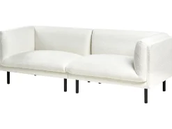Sofa 3 personers VORGOD Boucle Cremehvid