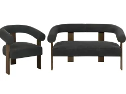 Sofasæt ILBRO Boucle Sort/ mørkebrun