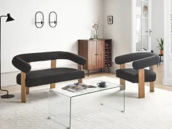 Sofasæt ILBRO Boucle Sort/ mørkebrun
