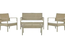 Sofasæt med bord MARSALA PE-rattan Lysebrun