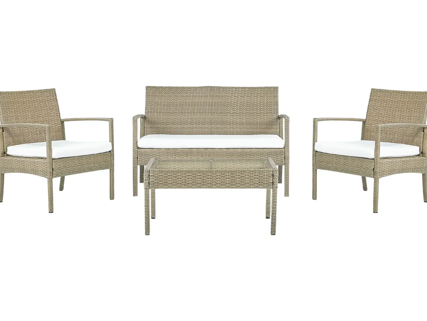 Sofasæt med bord MARSALA PE-rattan Lysebrun