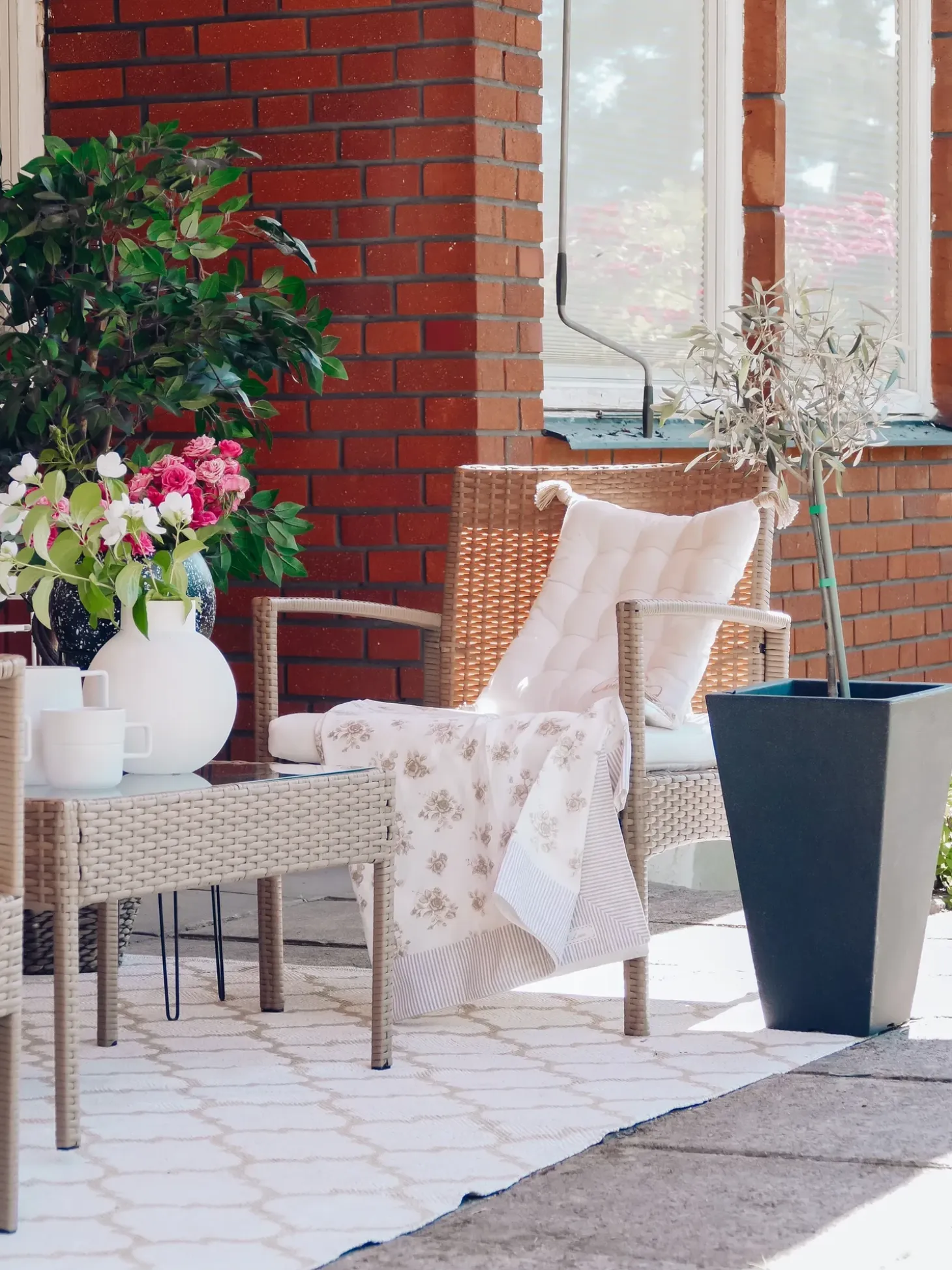 Sofasæt med bord MARSALA PE-rattan Lysebrun
