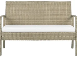 Sofasæt med bord MARSALA PE-rattan Lysebrun