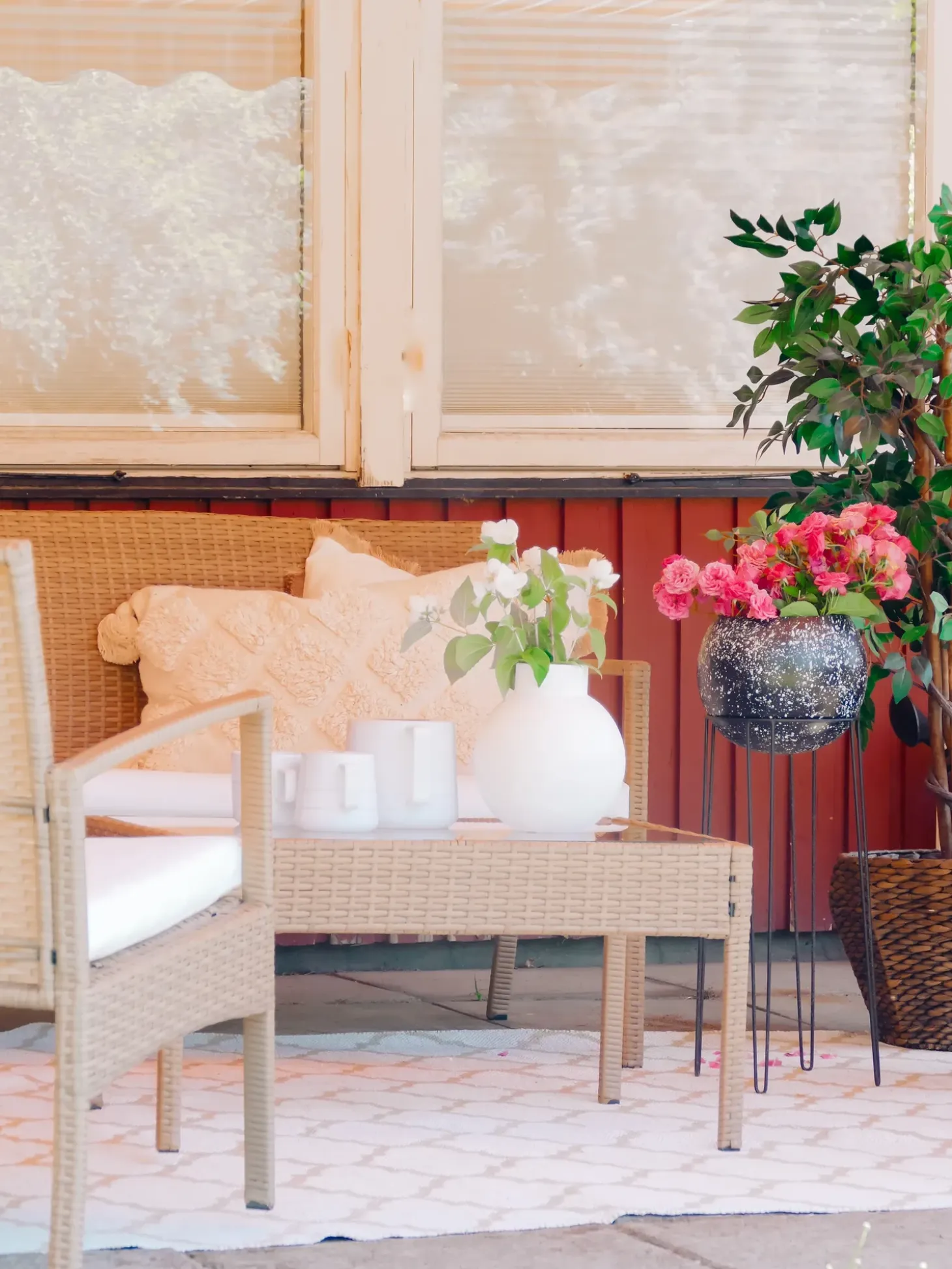 Sofasæt med bord MARSALA PE-rattan Lysebrun