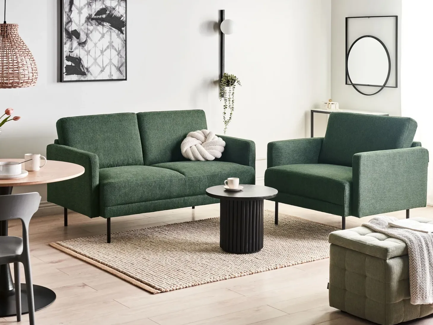 Sofasæt 2 personers BREDA Mørkegrøn