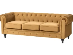 Sofasæt 4 personers CHESTERFIELD Velour Guld