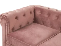 Sofasæt 4 personers CHESTERFIELD Velour Lyserød
