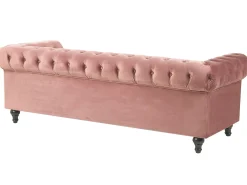 Sofasæt 4 personers CHESTERFIELD Velour Lyserød