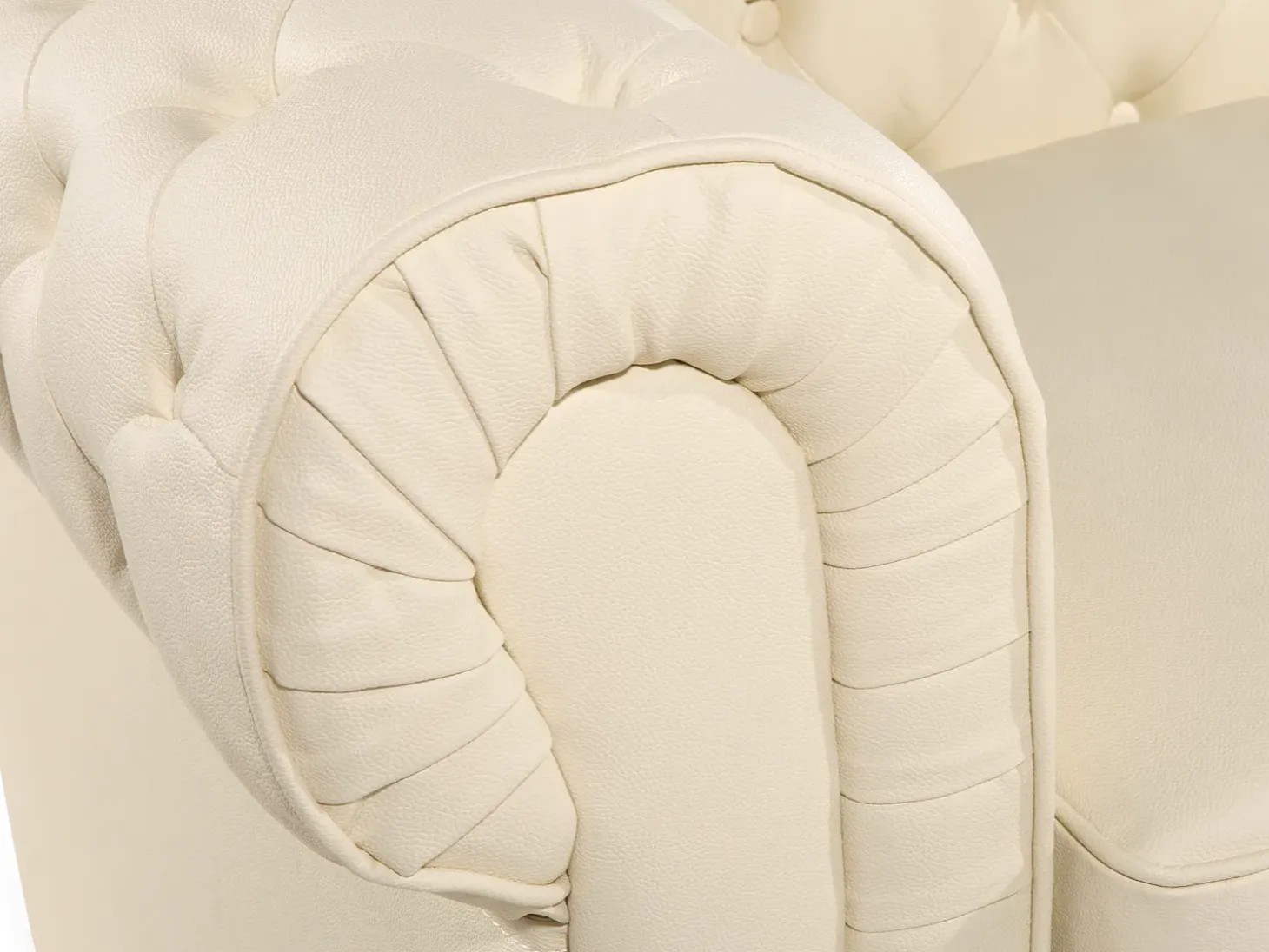 Sofasæt 4 personers CHESTERFIELD Ægte læder Lys Beige