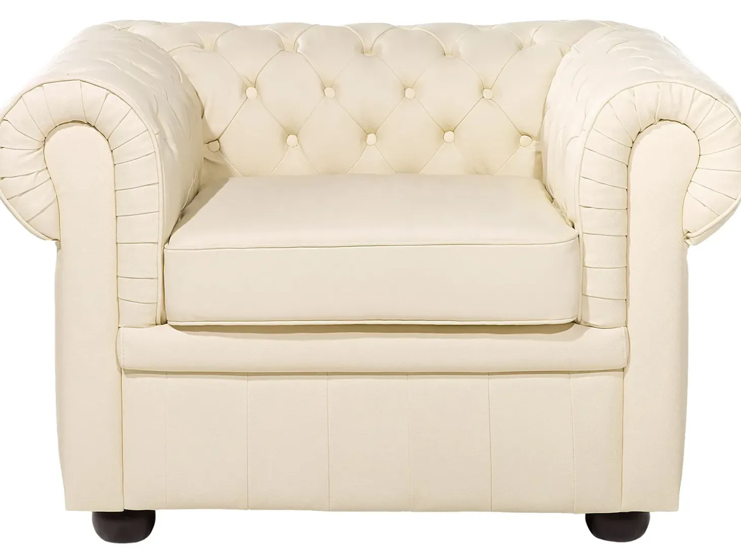 Sofasæt 4 personers CHESTERFIELD Ægte læder Lys Beige