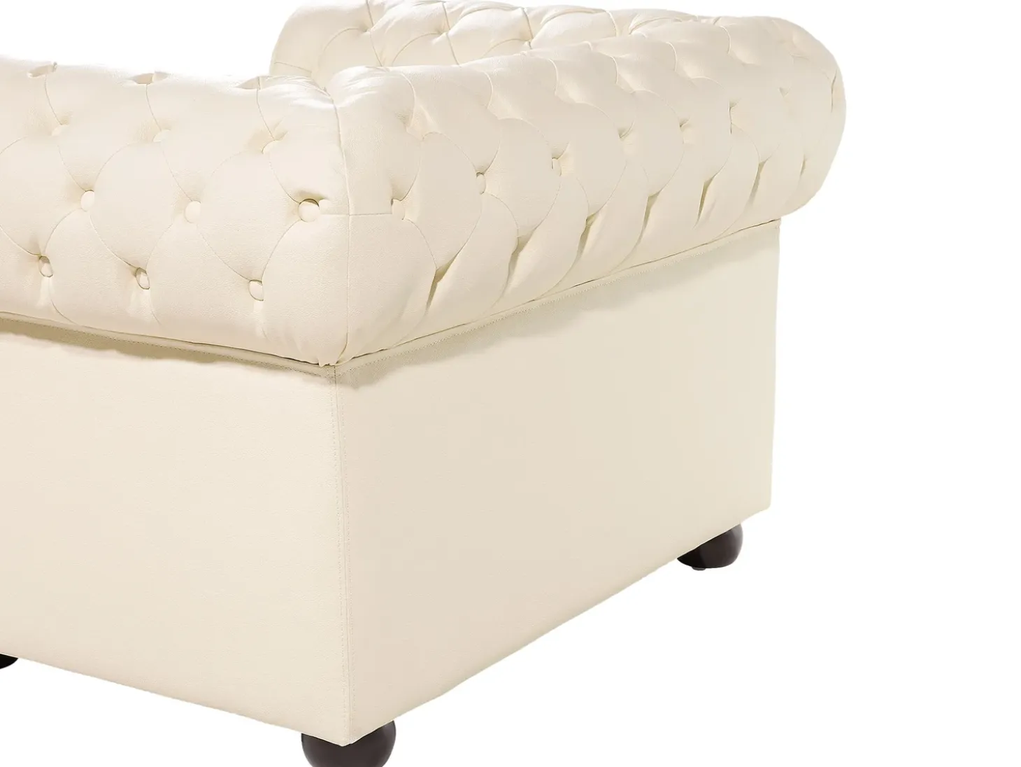 Sofasæt 4 personers CHESTERFIELD Ægte læder Lys Beige