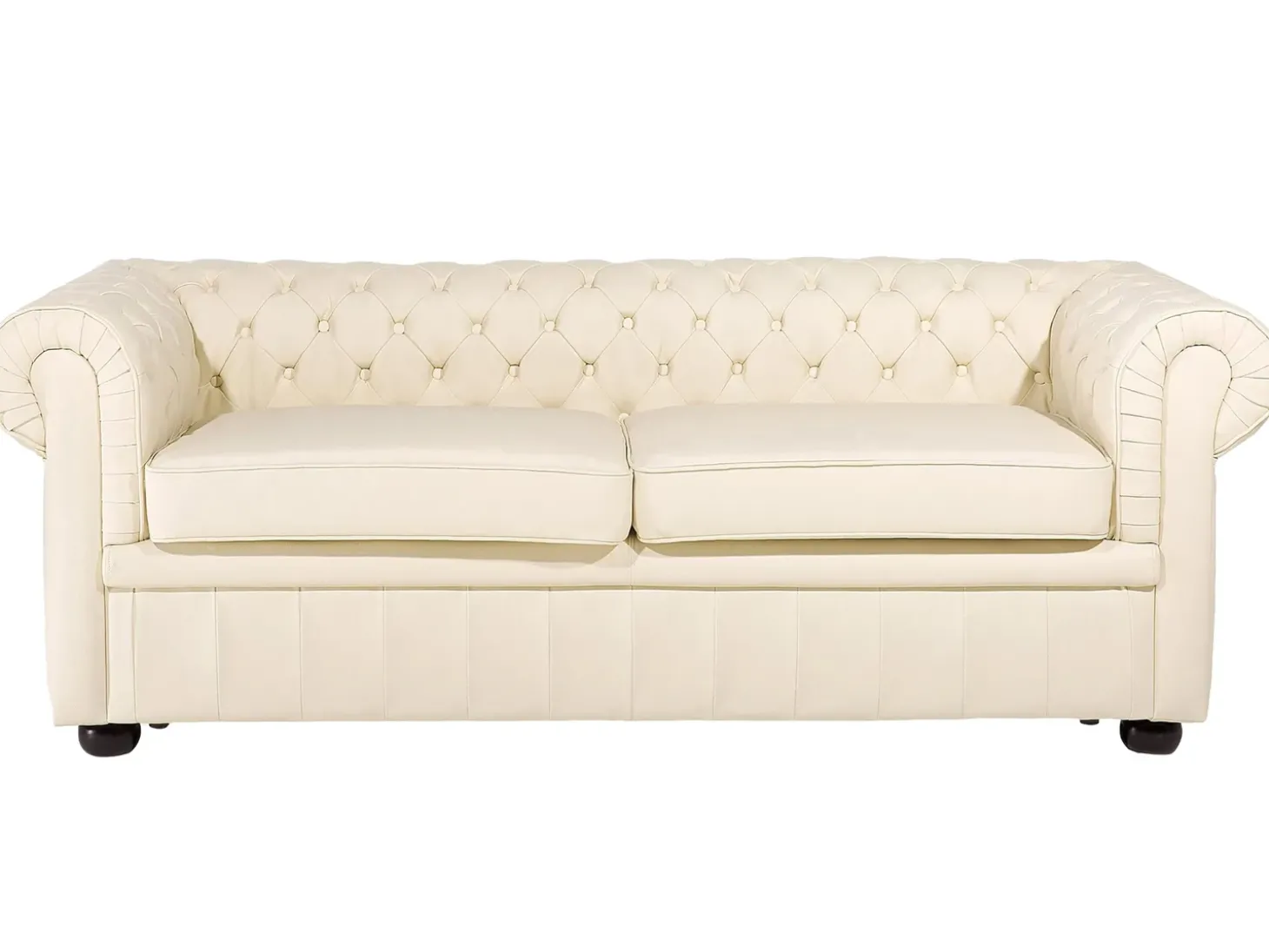 Sofasæt 4 personers CHESTERFIELD Ægte læder Lys Beige